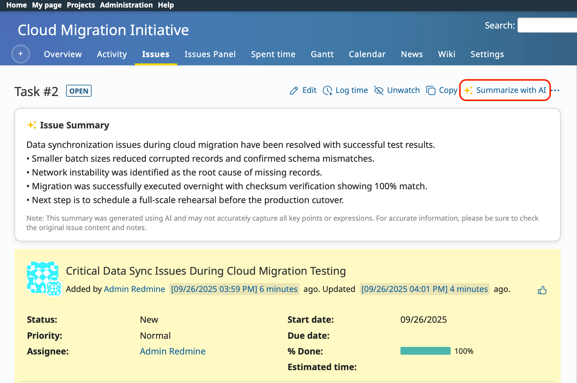 AI-Powered Issue Summaries in My Redmine